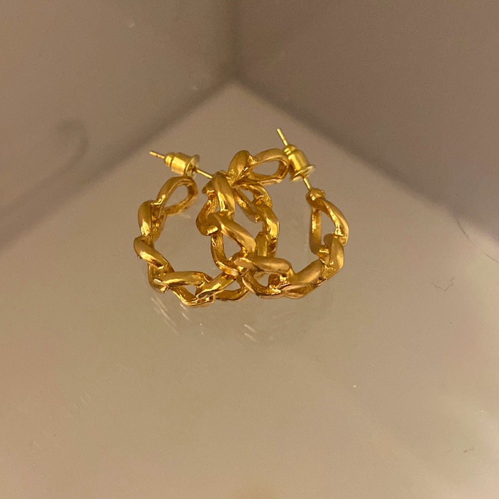 Gold Chain Hoop Earrings- Sunshine Boutiques